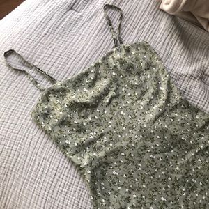 Reformation Green Floral Midi Dress